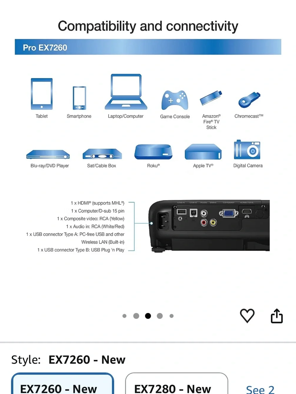 Epson Pro EX7260 Projector